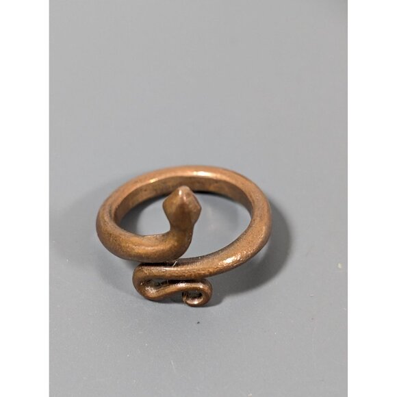 Copper Coiled Snake Ring Size 5.5 Egyptian Revival Boho - Picture 2 of 5